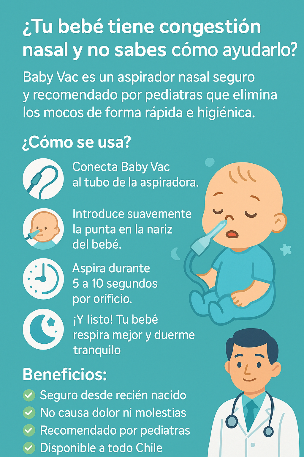 Guía rápida para descongestionar a tu bebé